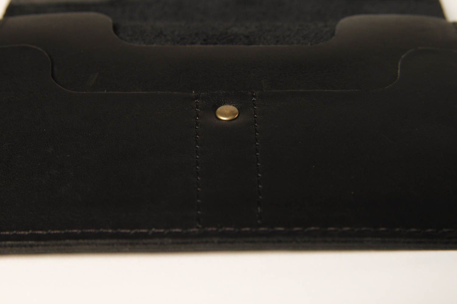 Handgefertigt Leder Geldbörse Accessoire für Männer Leder Geldbeutel in Schwarz foto 5
