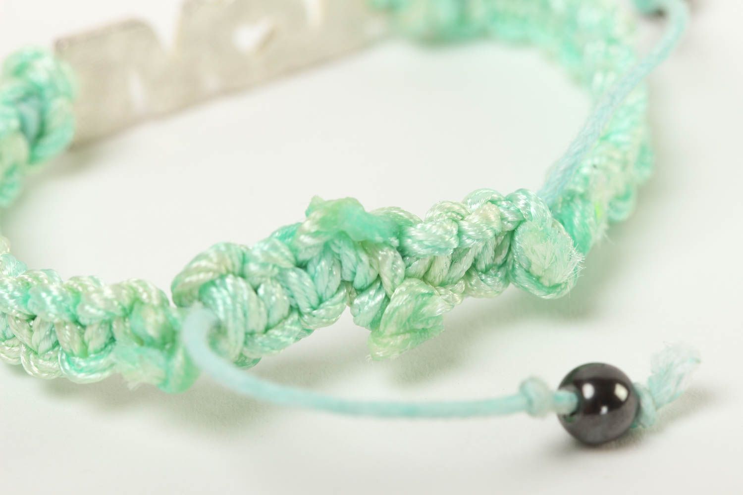 Unusual handmade cord bracelet woven textile bracelet handmade accessories photo 4