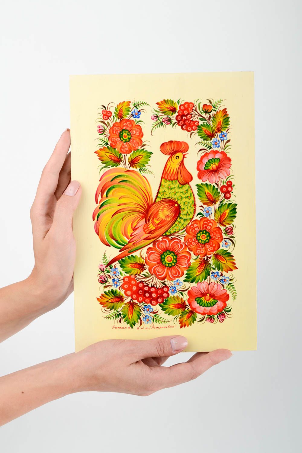 Handmade Deko Bild Wandbild Blumen Geschenkidee für Frau Haus Deko schön grell foto 2