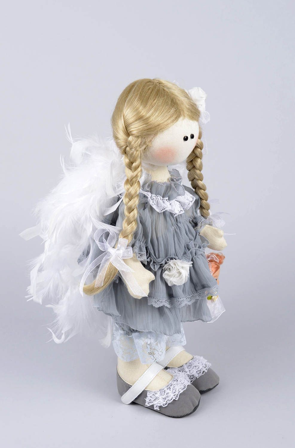Красивая тканевая кукла ручной работы кукла для интерьера коллекционная кукла фото 3
