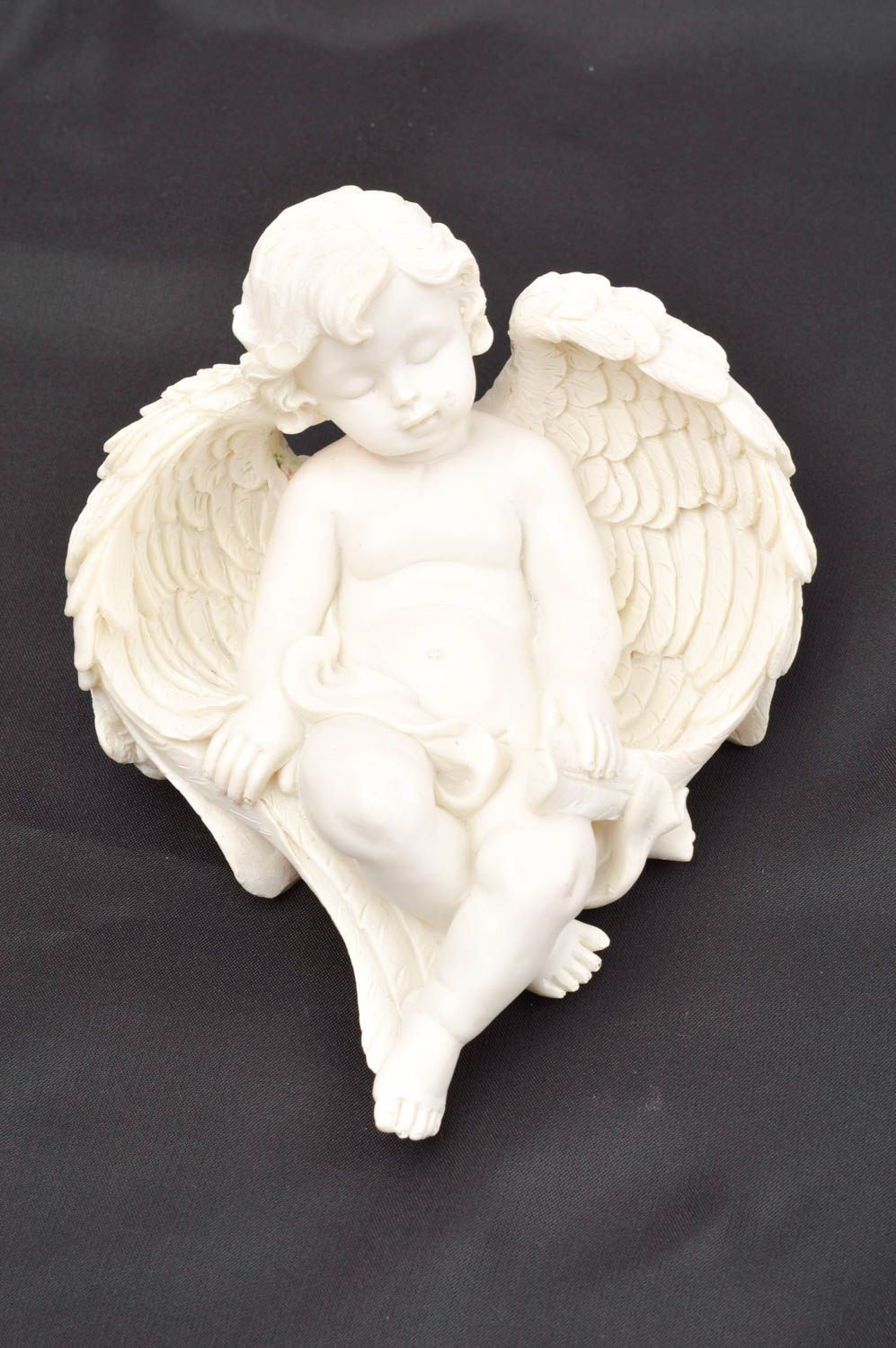 Декор для дома ручной работы статуэтка из гипса Спящий ангел элемент декора фото 4
