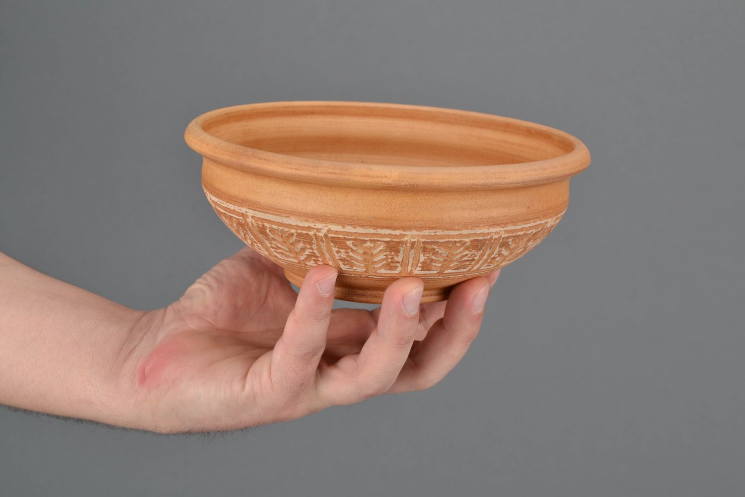 Ceramic bowl with ornament kilned with milk 1 l photo 2