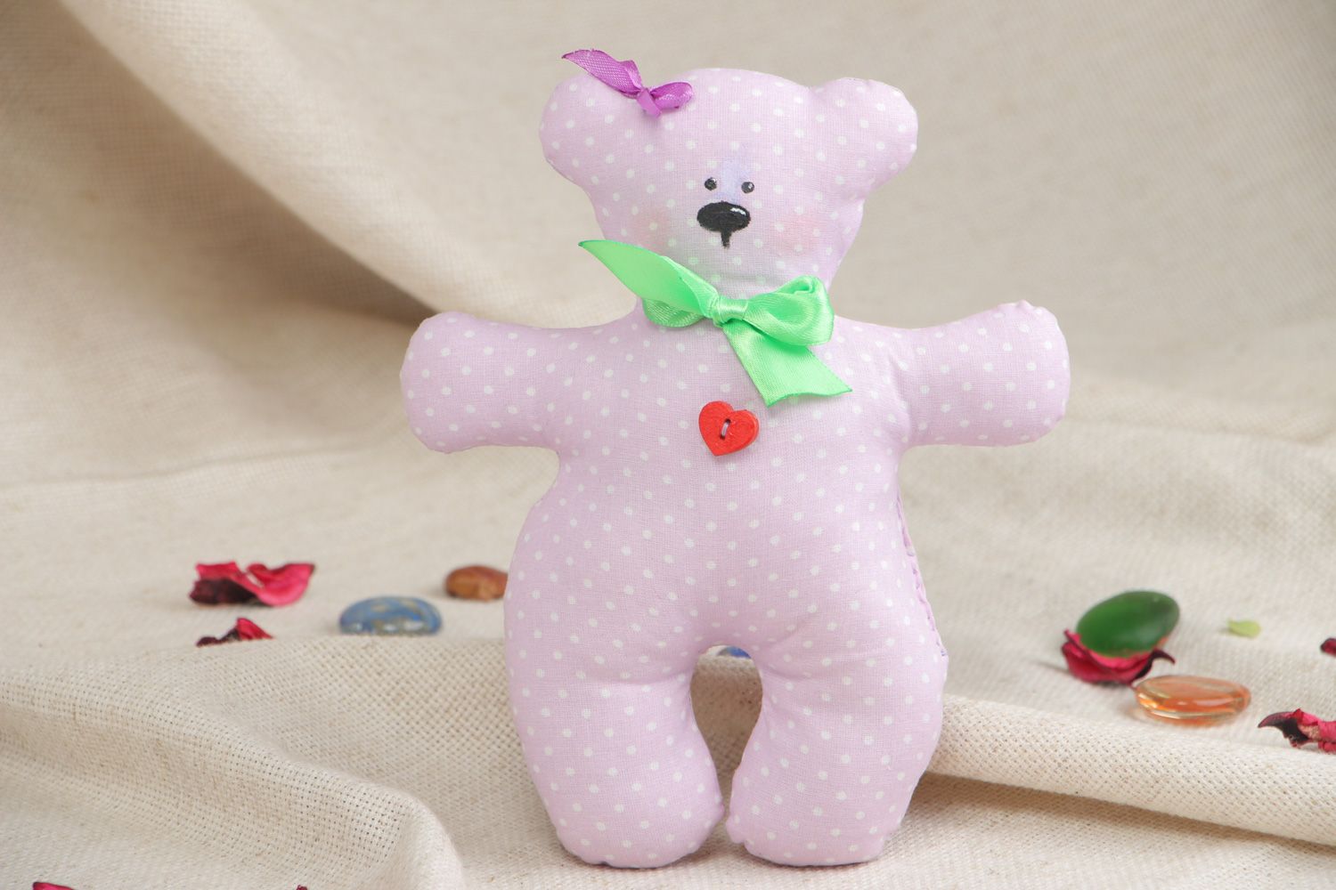 Children's handmade fabric soft toy Bear photo 5