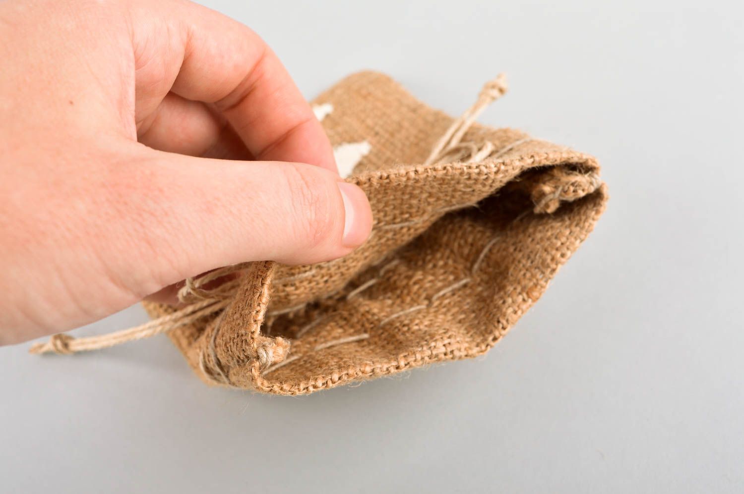 Мешочек для украшений хэнд мэйд мешочек из ткани декоративный мешочек мешковина фото 5