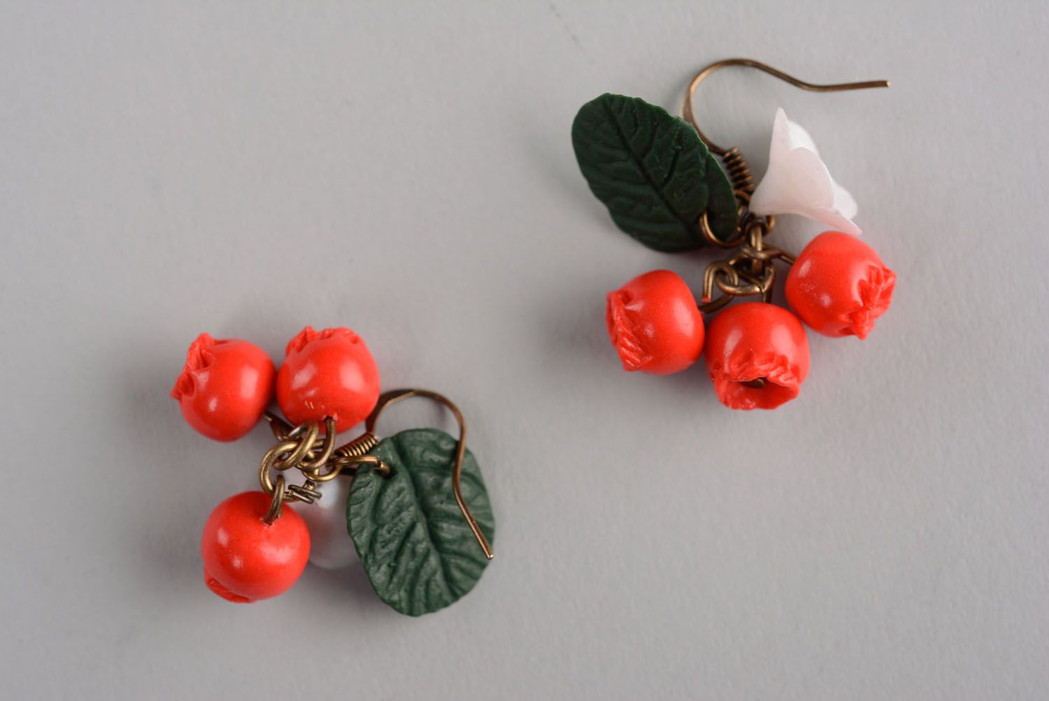 Handmade polymer clay earrings Berries photo 1