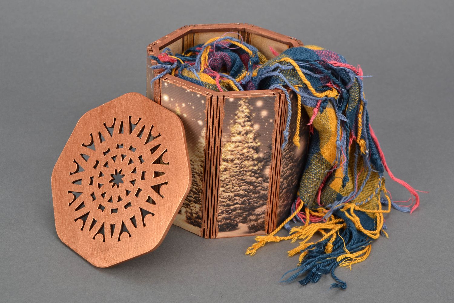 Boîte à bijoux de panneau de fibres avec imprimé photo 1