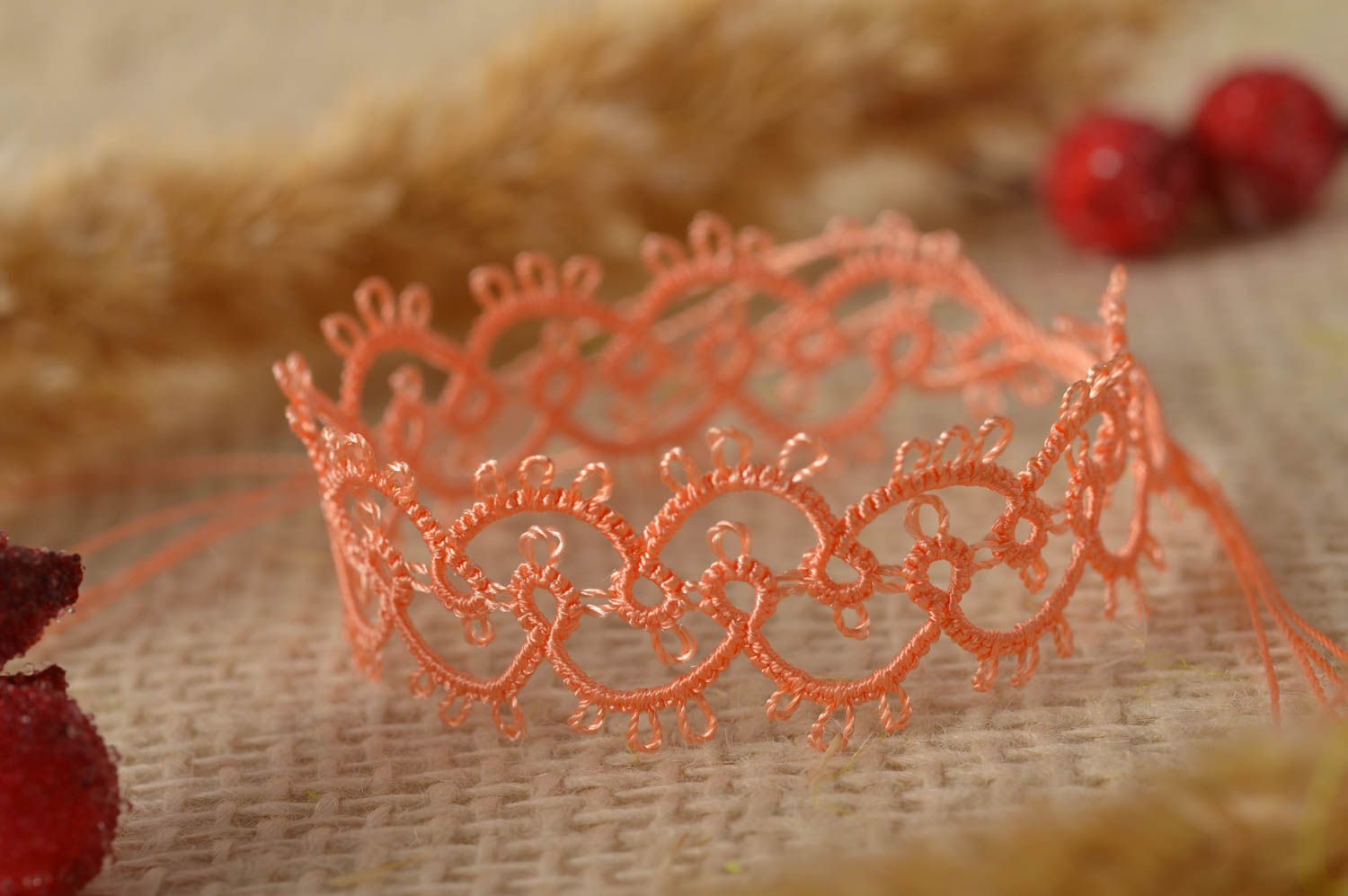 Womens bracelet handmade jewelry needle tattings lace bracelet gifts for women photo 1