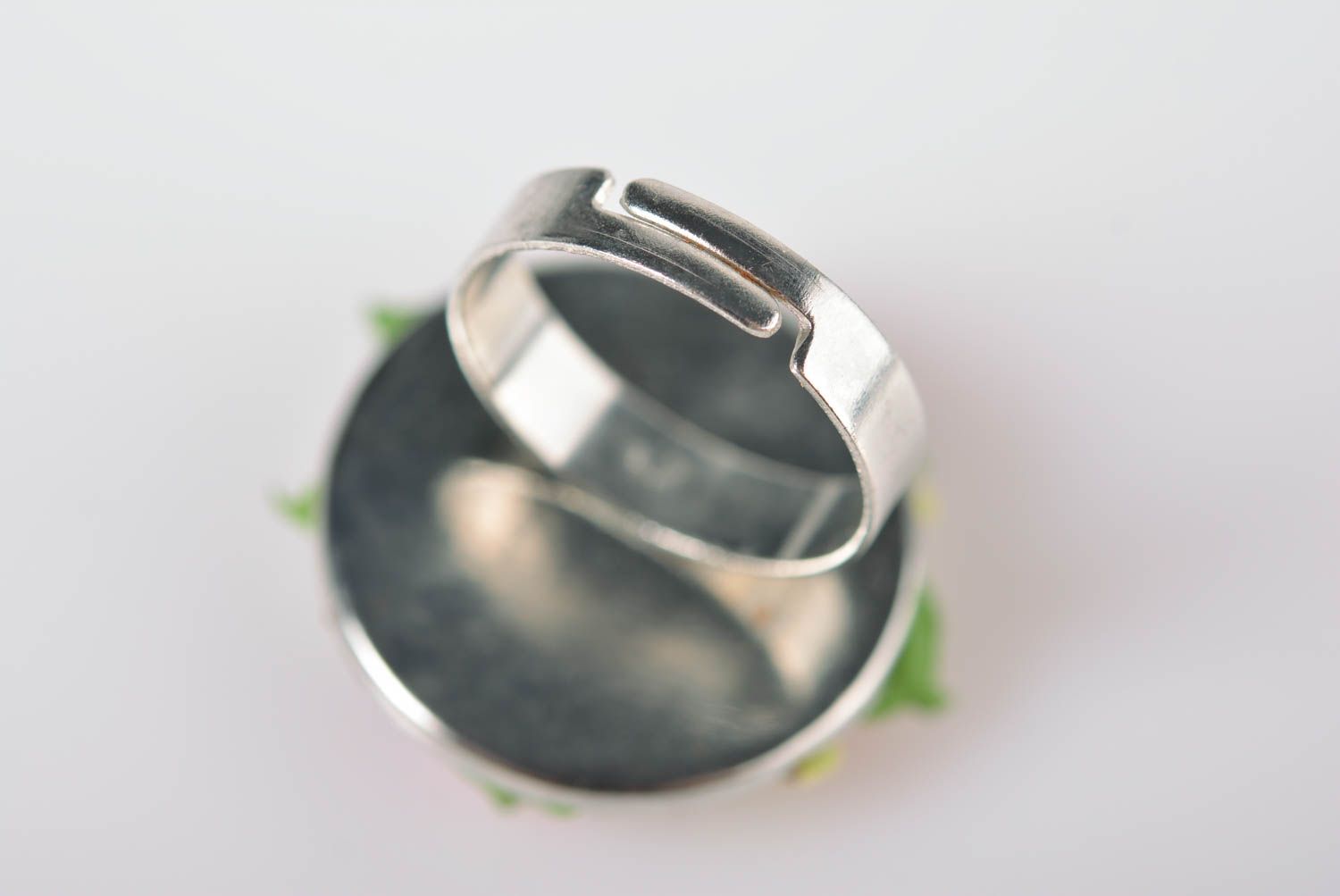 Кольцо ручной работы модное кольцо украшение из холодного фарфора с цветами фото 5