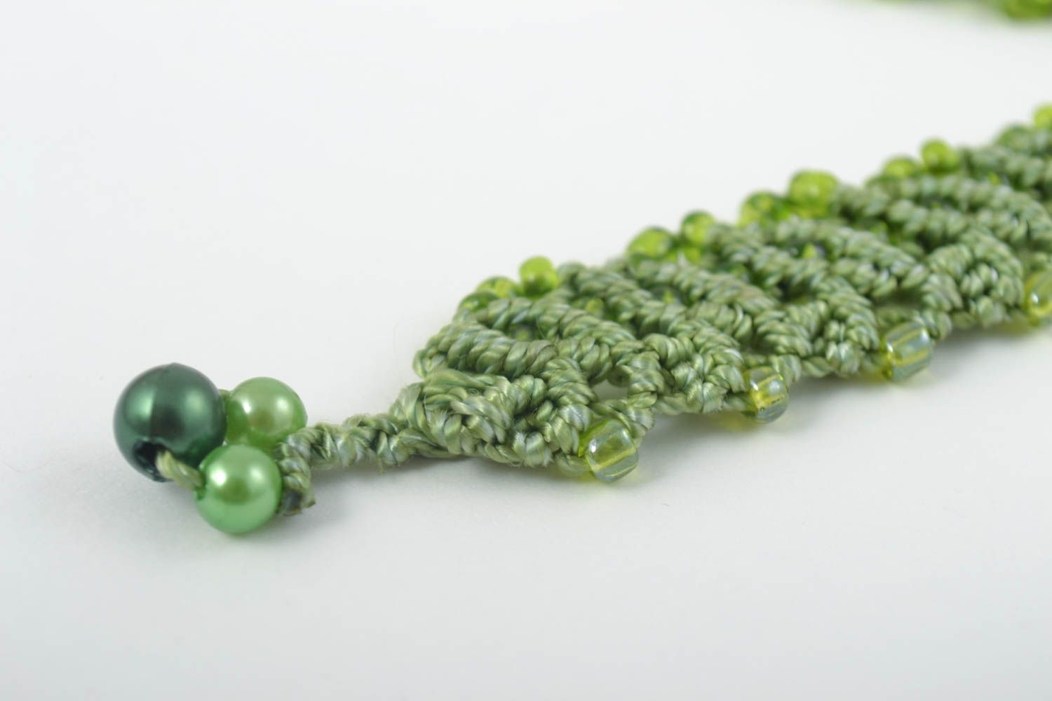 Rocailles Kette grün handmade Halskette Frauen Damen Collier Halskette Damen foto 4