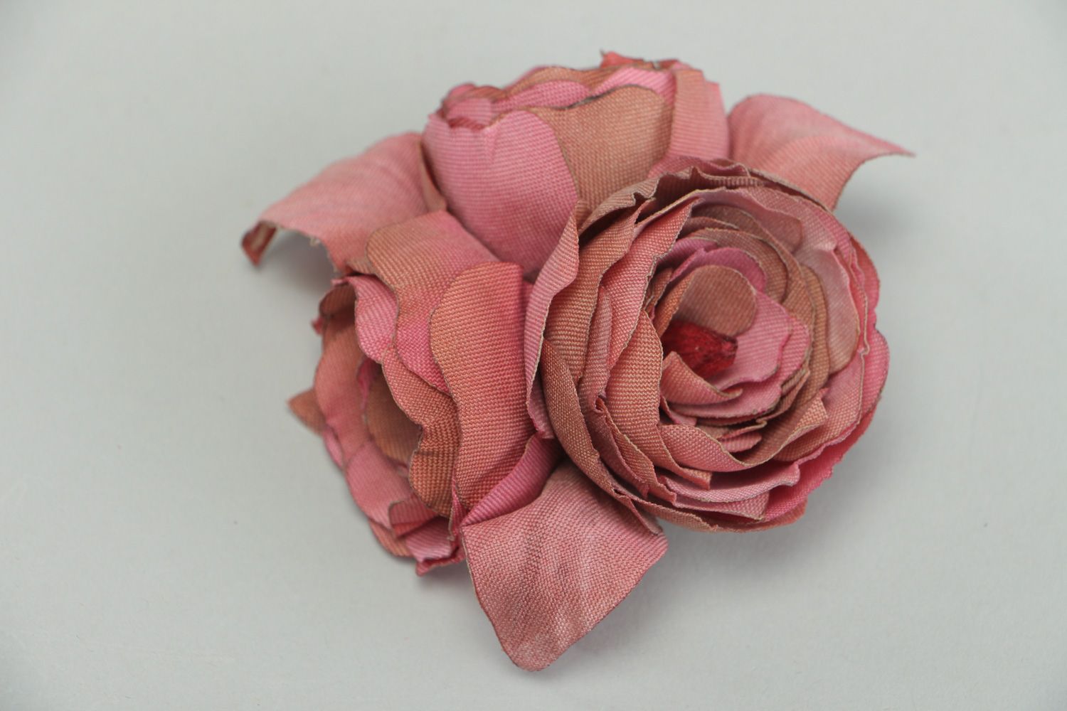 Handmade volume designer fabric flower brooch  photo 1