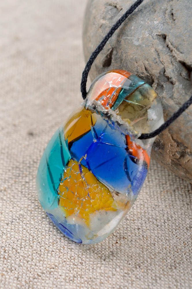 Handmade accessory unusual gift for women glass pendant handmade glass jewelry photo 1