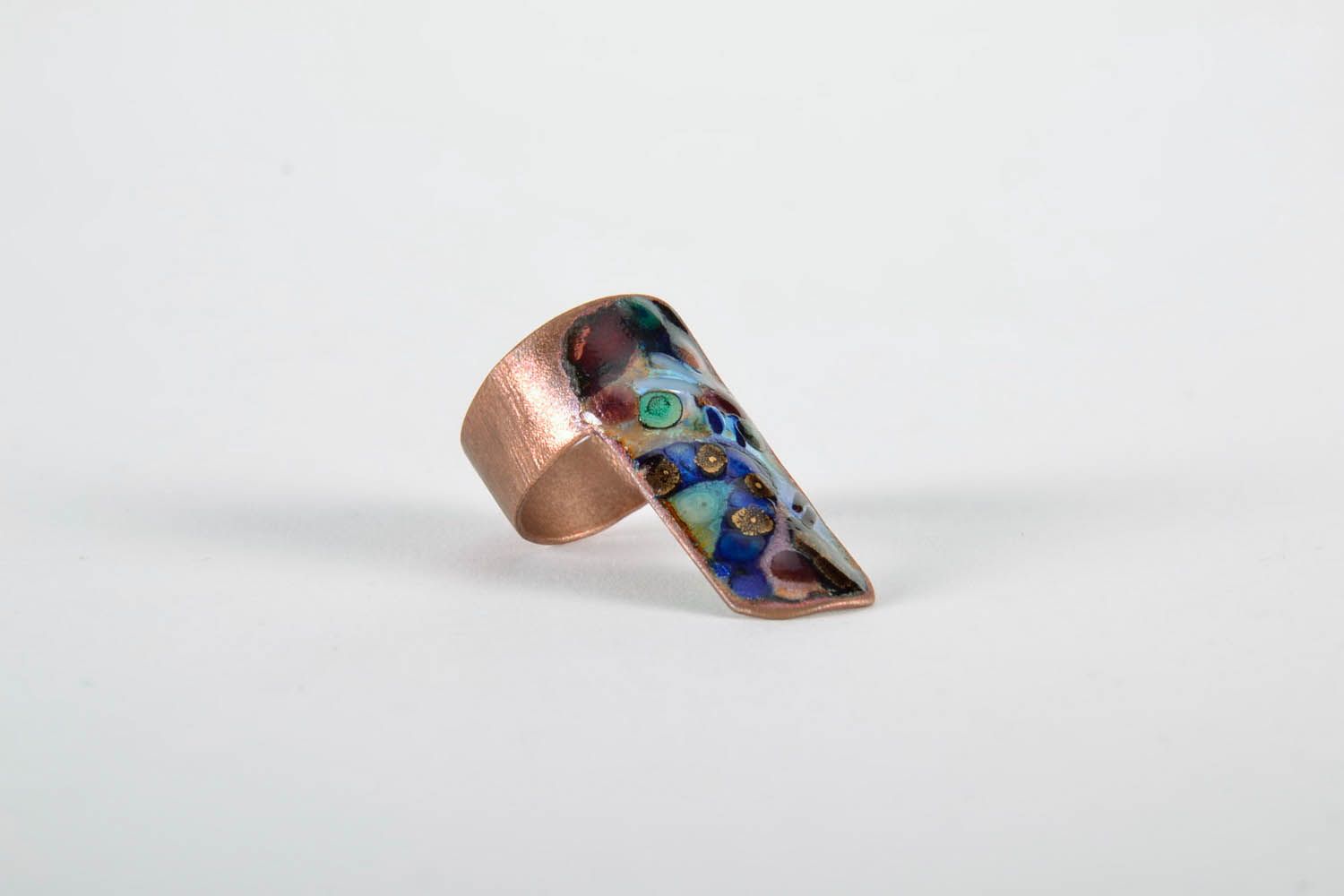 Copper Ring Made Using Hot Enamel Technique photo 5
