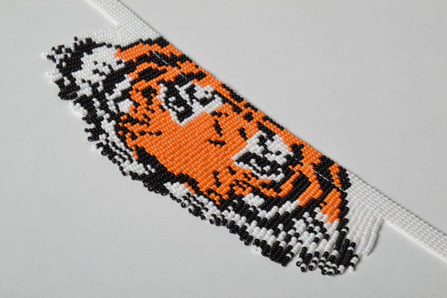 Homemade beaded necklace Tiger's Look photo 2