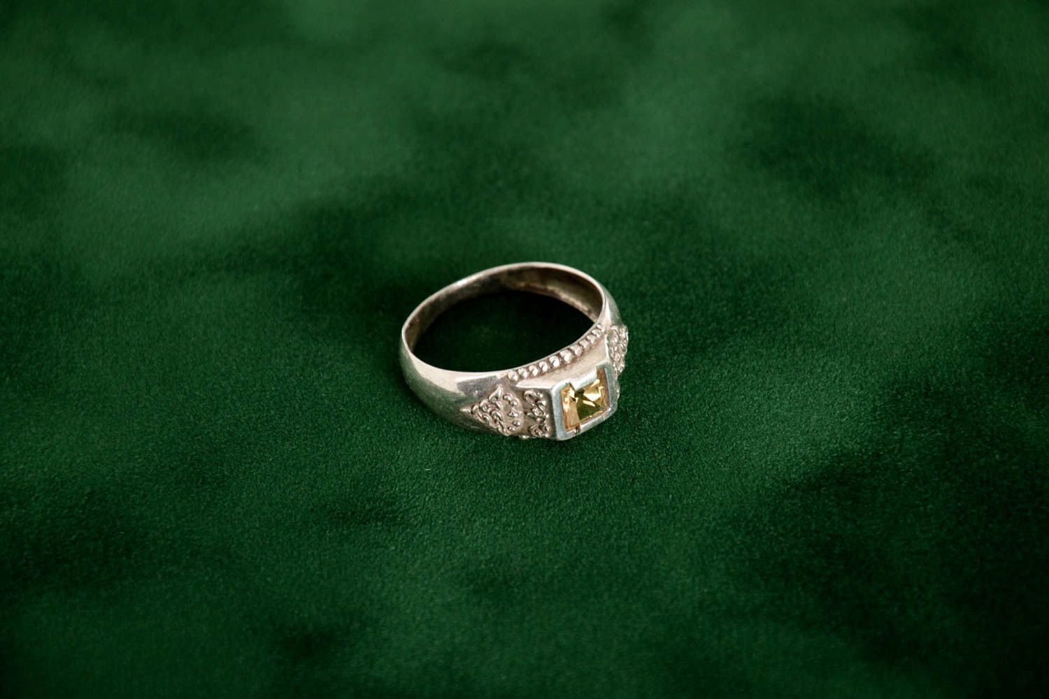 Украшение ручной работы серебряный перстень подарок для мужчины с цитрином фото 1