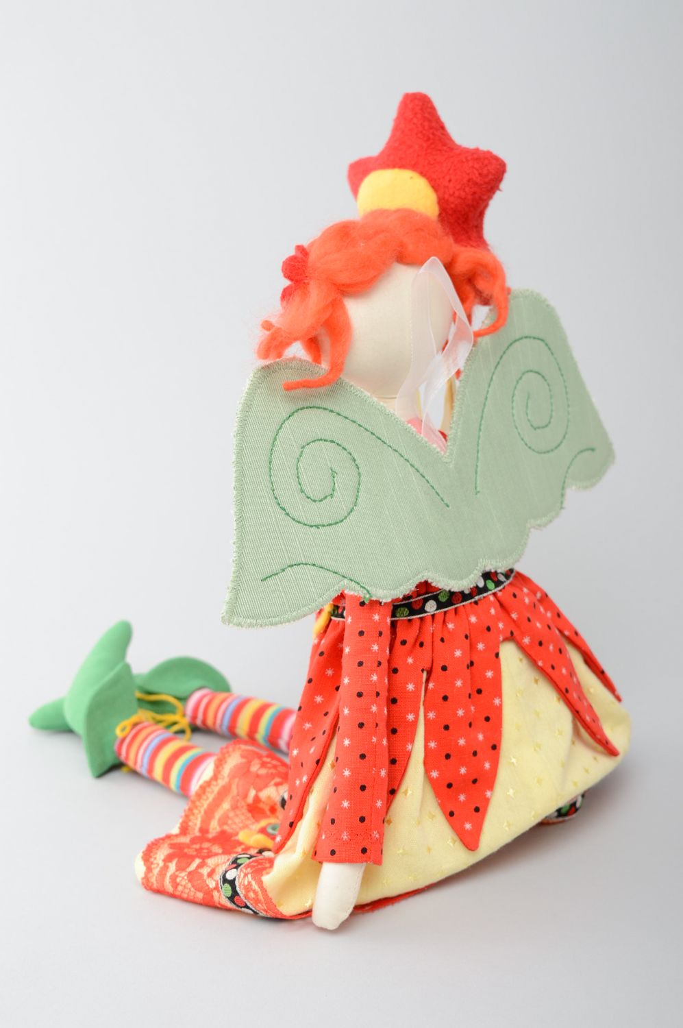 Игрушка кукла из ткани авторская красивая подарок  фото 3