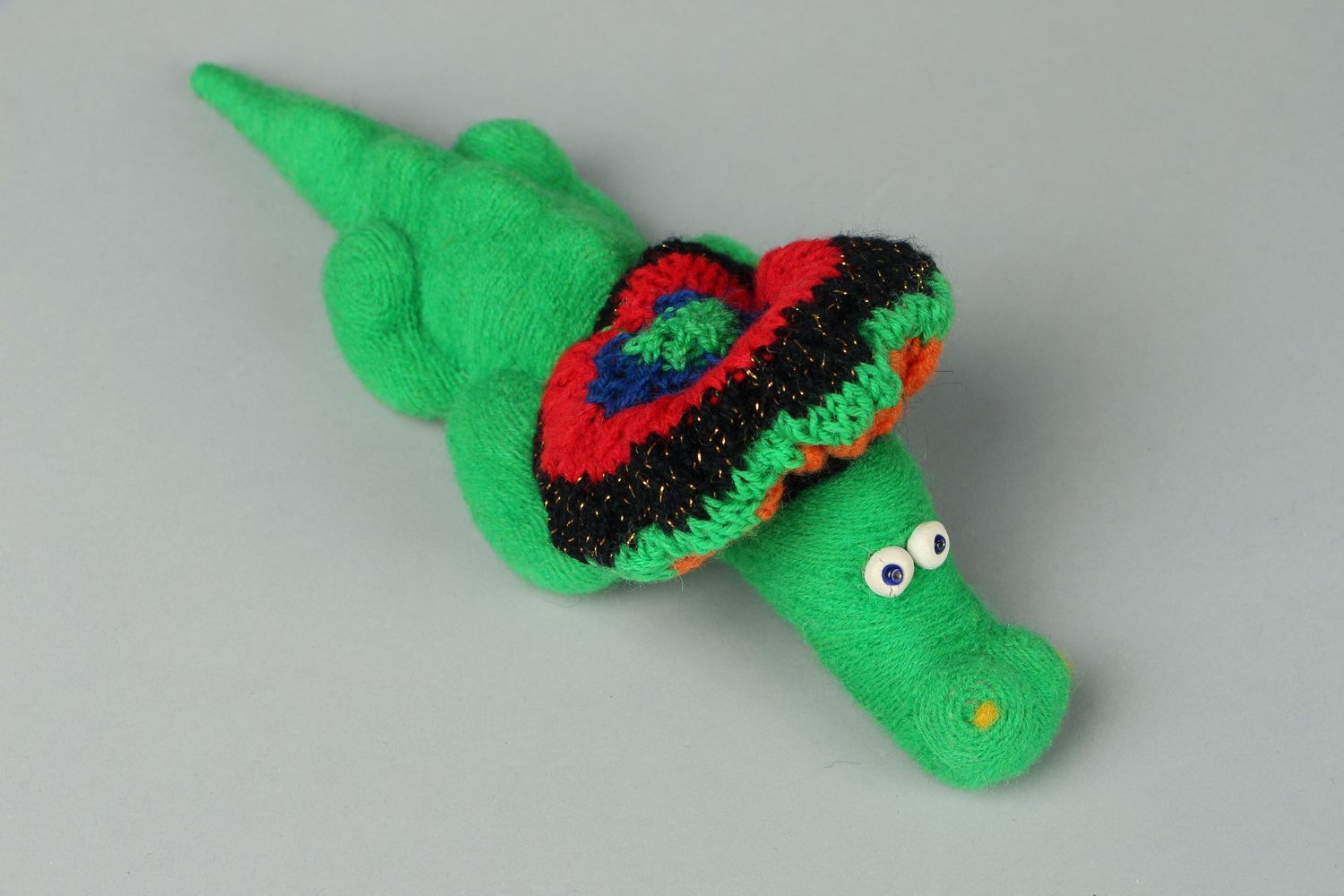 Soft toy made of wool Crocodile photo 1