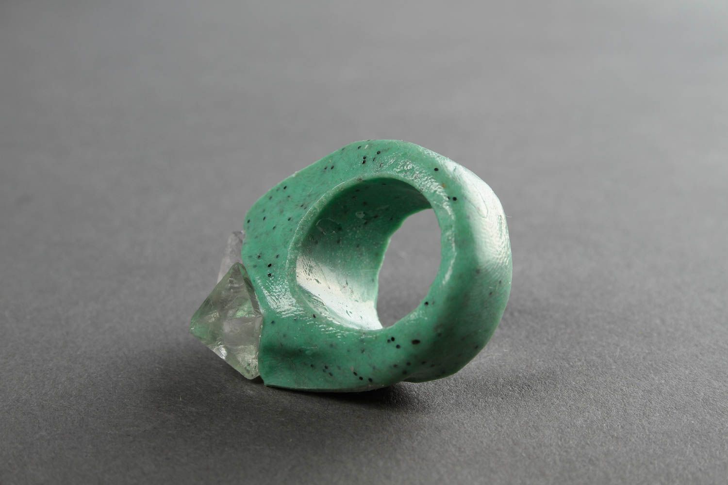 Кольцо ручной работы украшение из полимерной глины украшение кольцо модное фото 5