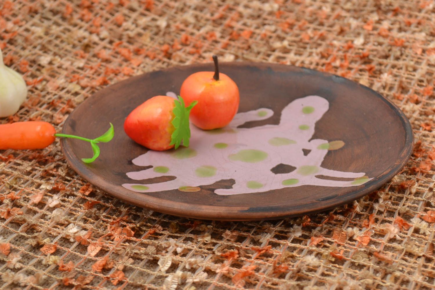 Керамическая тарелка ручной работы расписная тарелка экологически чистая посуда  фото 1