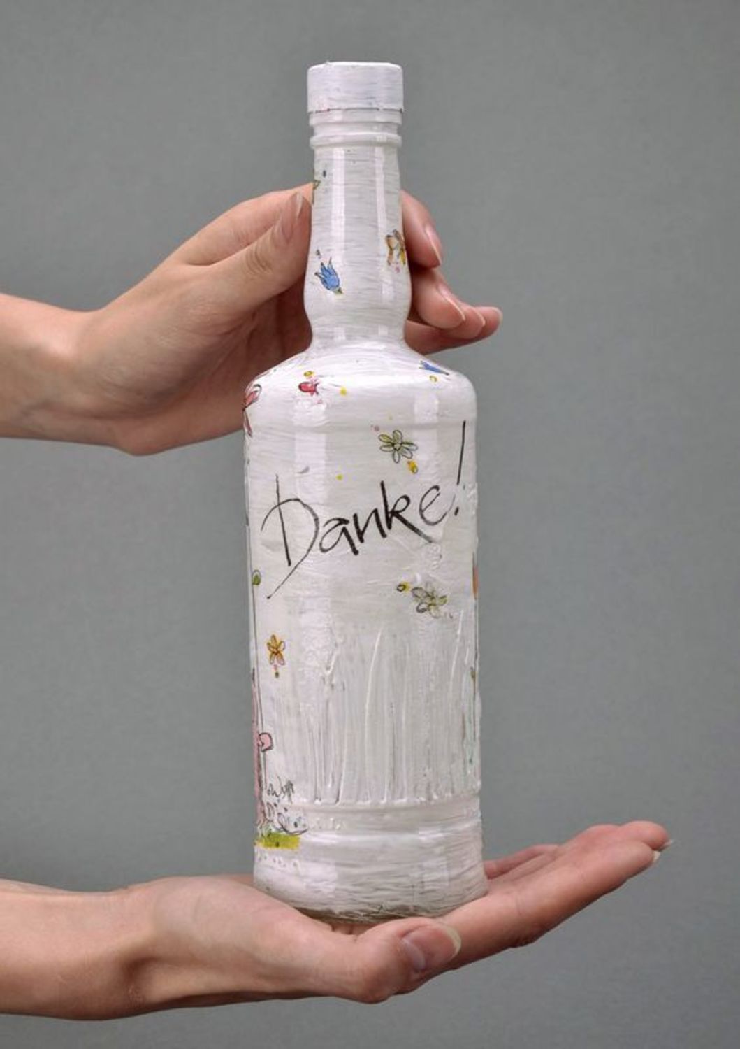 Dekorative Flasche aus Glas mit Inschrift foto 5