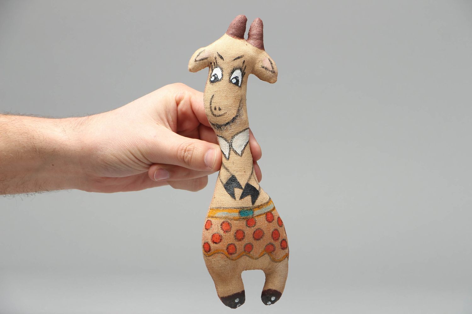 Interesting designer toy made of coarse calico Goat photo 4