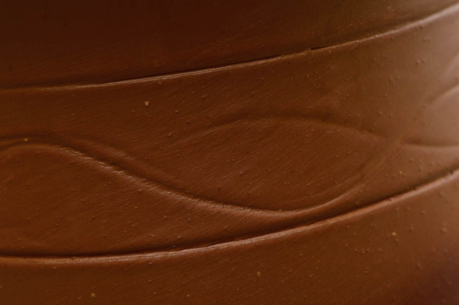 Tasse à thé céramique marron faite main originale de design style ethnique photo 5