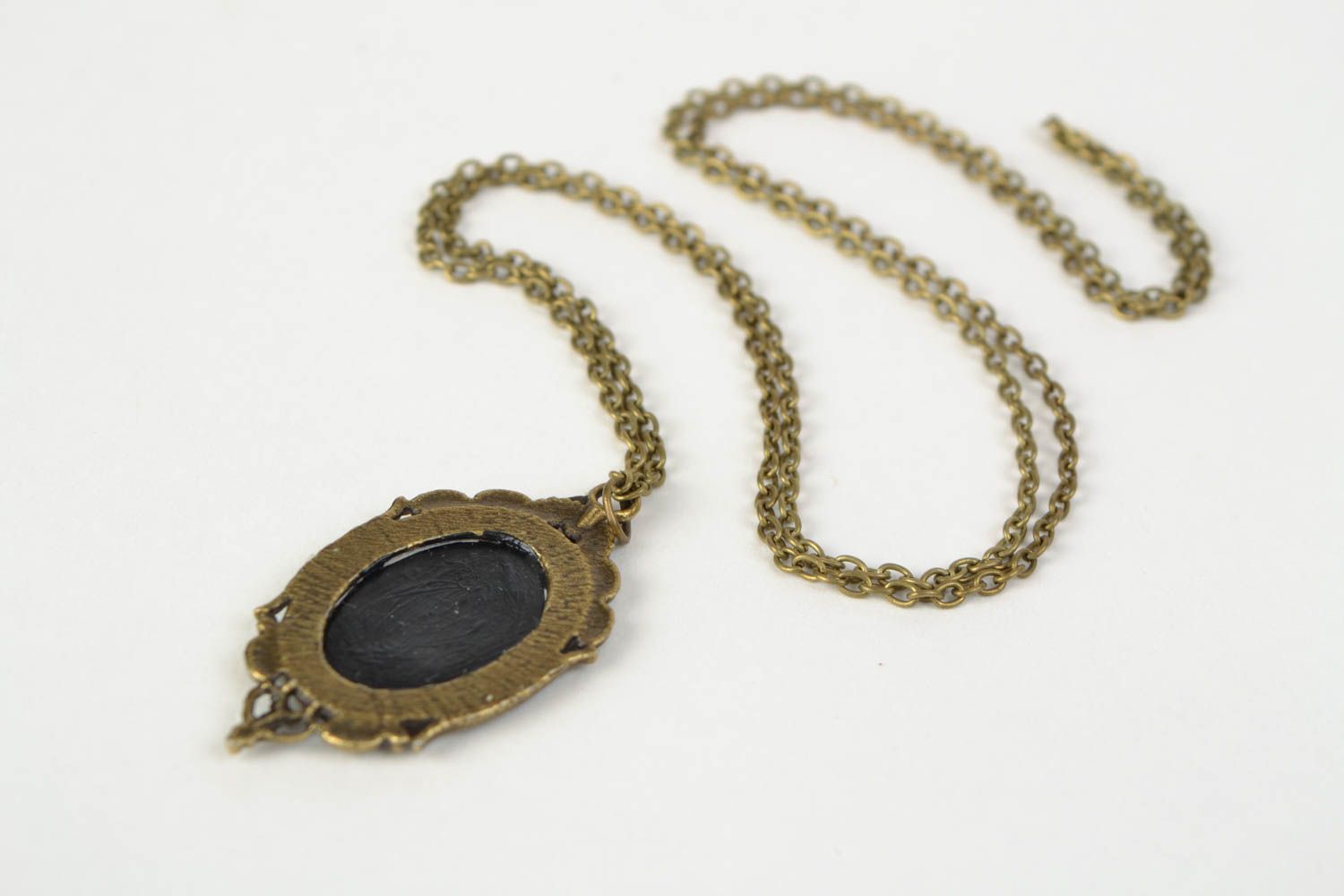 Handmade decoupage vintage neck pendant with Amsterdam cityscape for women photo 4