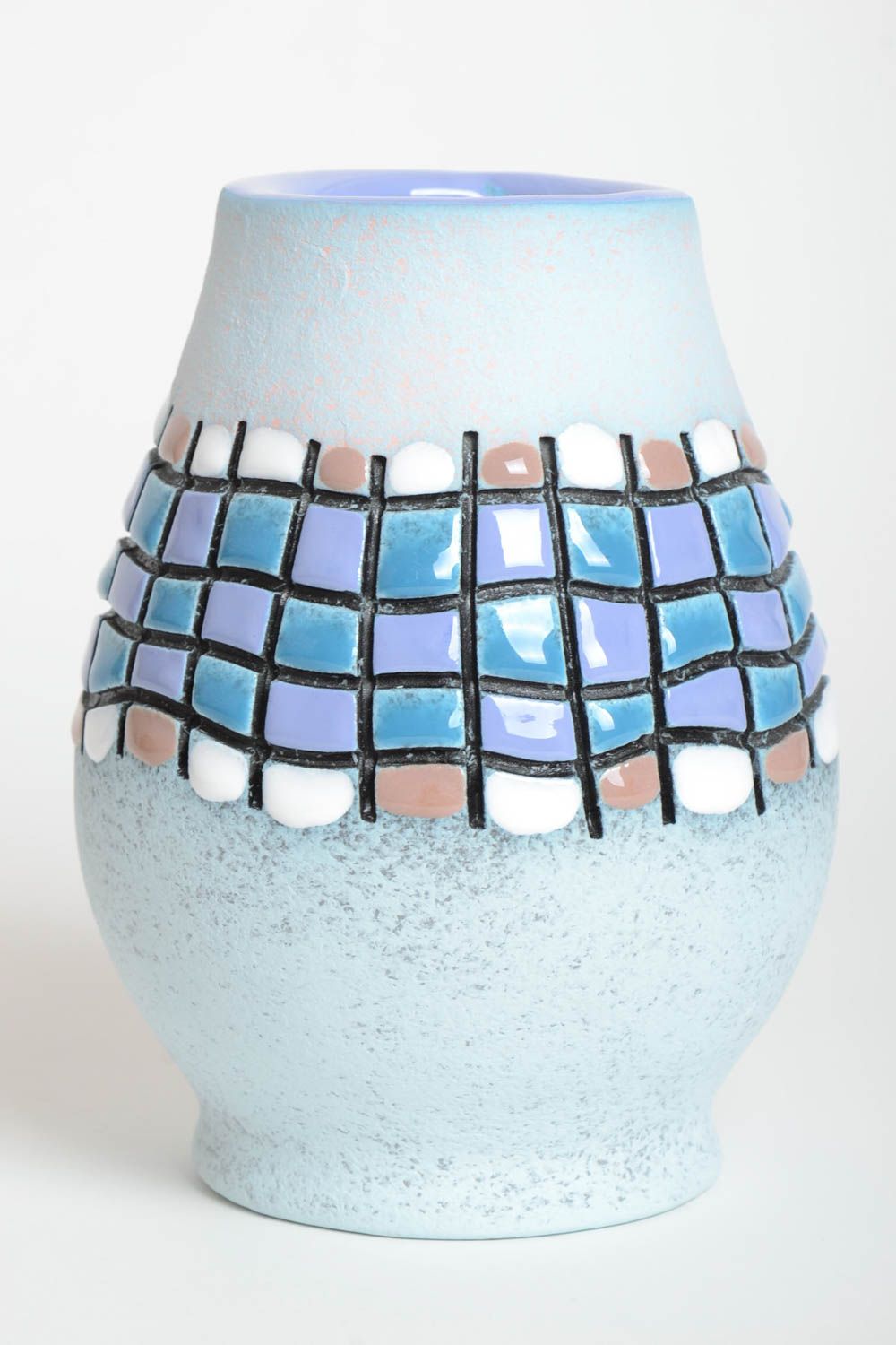 12 inches classic shape decorative vase in blue colors 2,2 lb photo 2