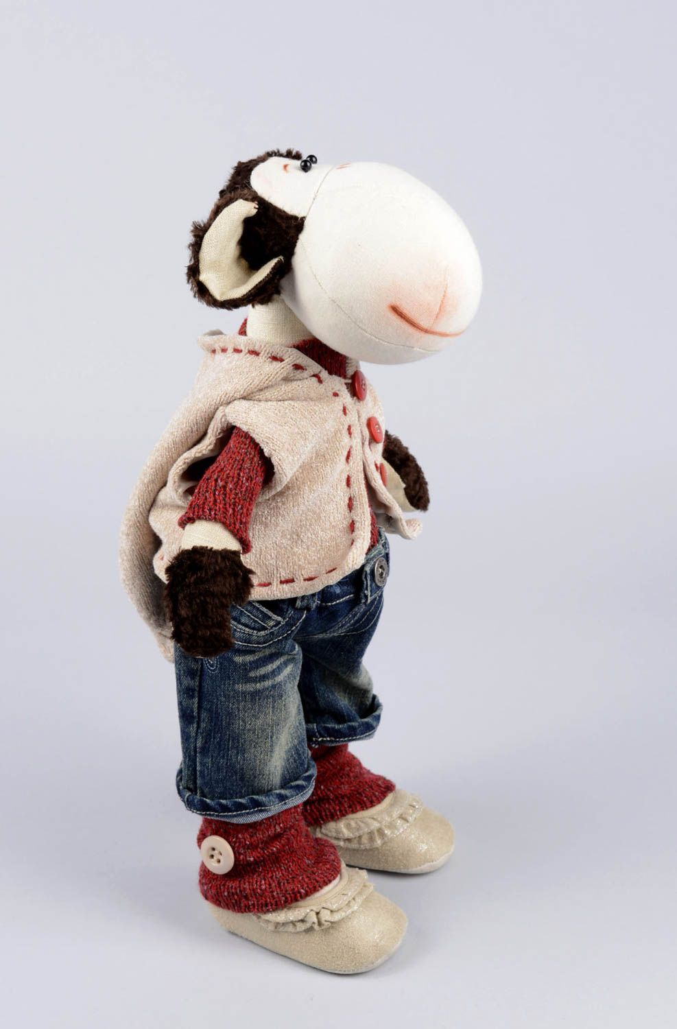 Affe Kleinkinder Spielzeug Geschenk für Kinder Haus Deko handmade Stoff Tier  foto 2