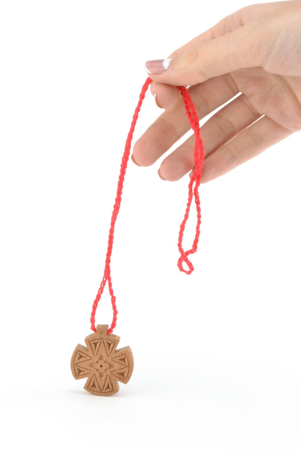 Wooden cross necklace photo 5