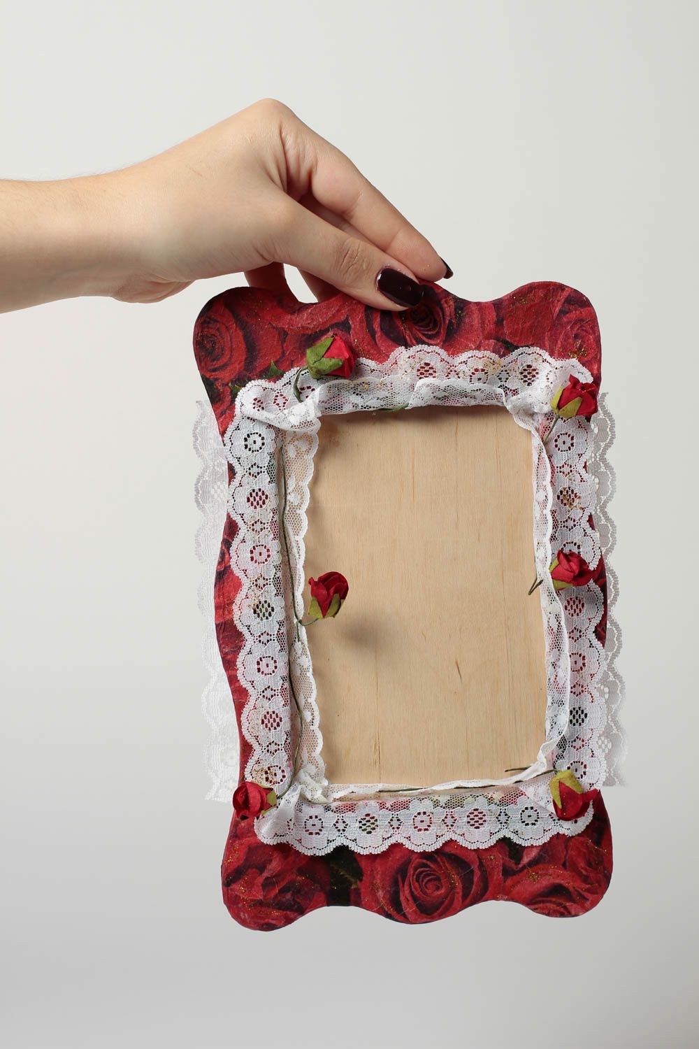 Beautiful handmade photo frame wooden photo frame decoupage ideas small gifts photo 2