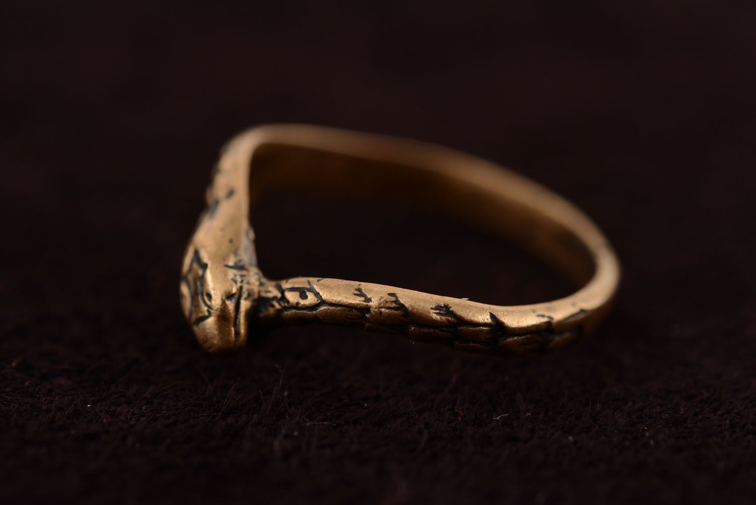 Бронзовое кольцо Змея фото 5