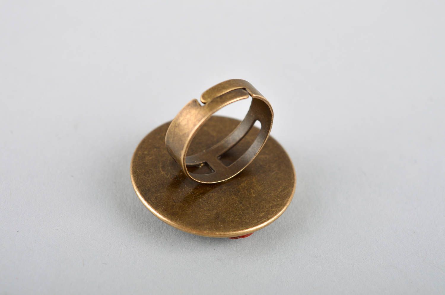 Кольцо ручной работы кольцо для девушек круглое украшение из полимерной глины фото 4