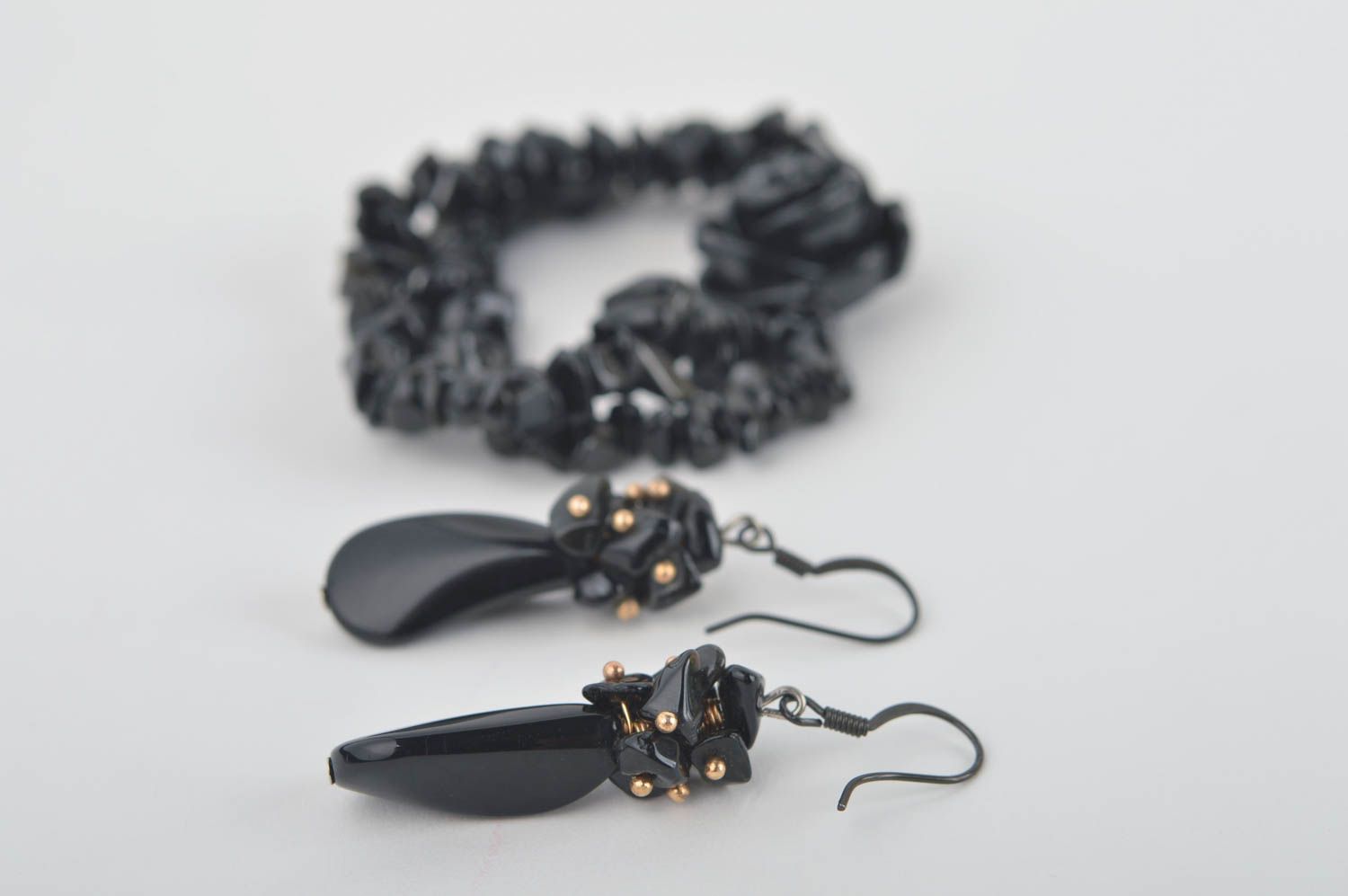 Unusual handmade beaded earrings beaded bracelet cool jewelry set designs photo 5