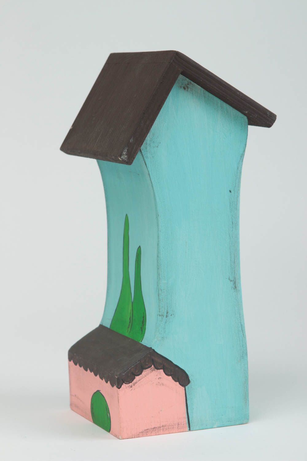 Figura artesanal con forma de casa hermosa regalo original decoración de hogar foto 3