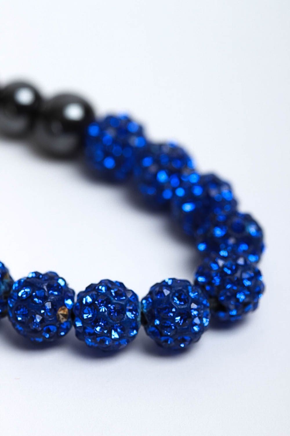 Украшение ручной работы гематитовый браслет сине черный браслет из бусин фото 3