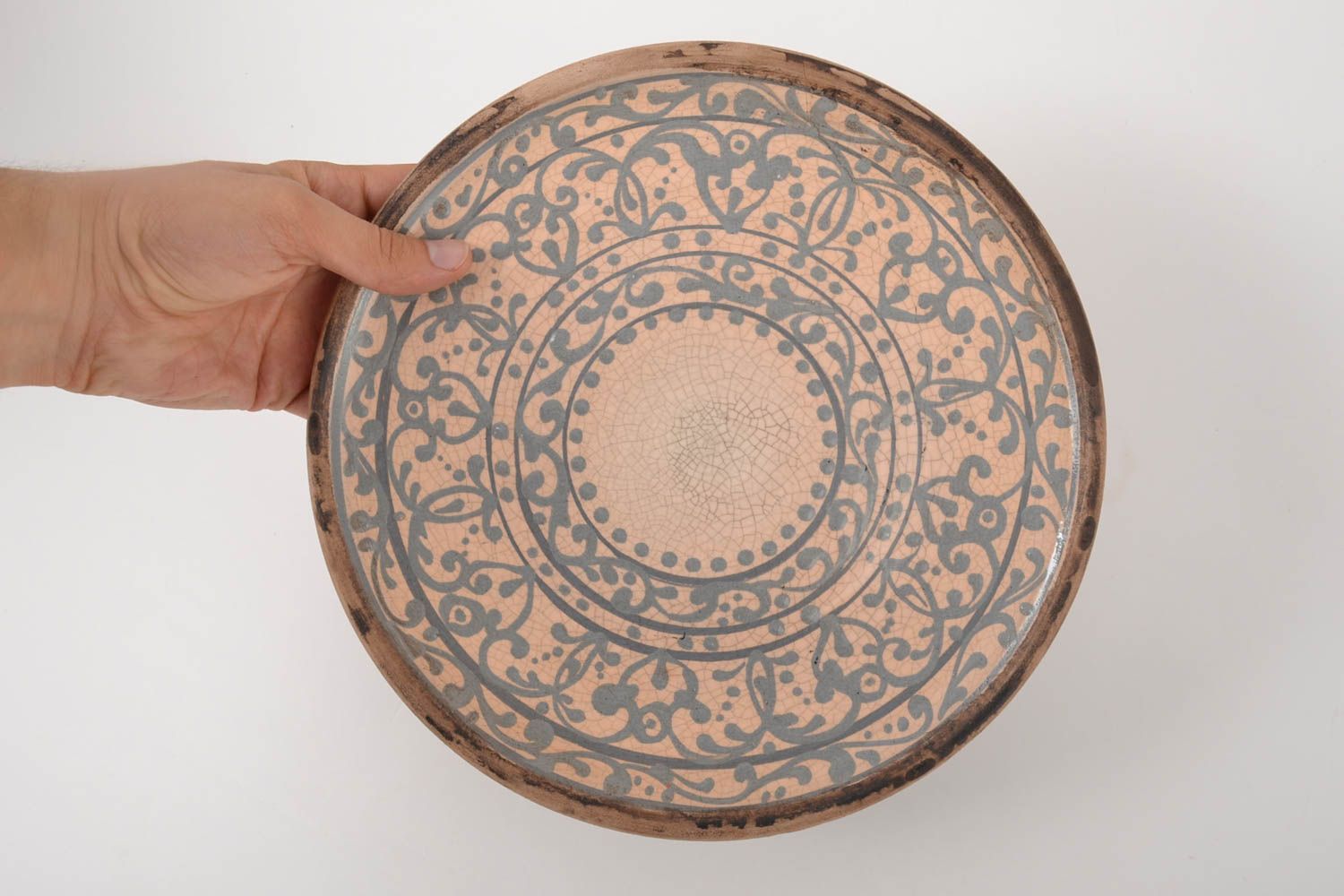 Керамическая тарелка ручной работы глиняная посуда расписная тарелка Восток фото 5