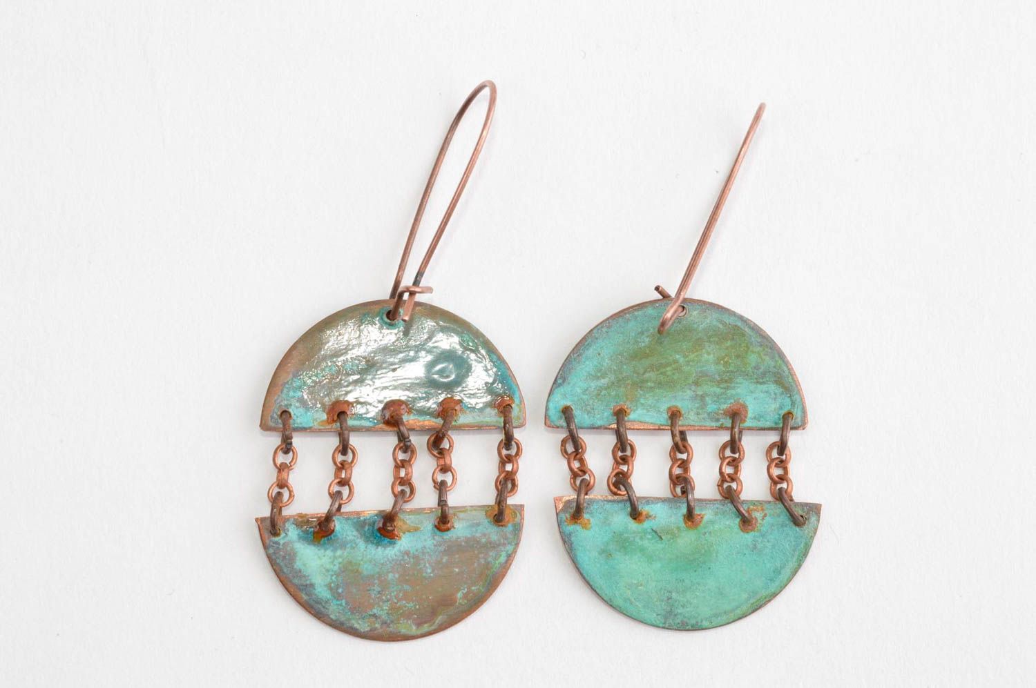 Copper jewelry unusual earrings gift ideas copper accessory designer earrings photo 2