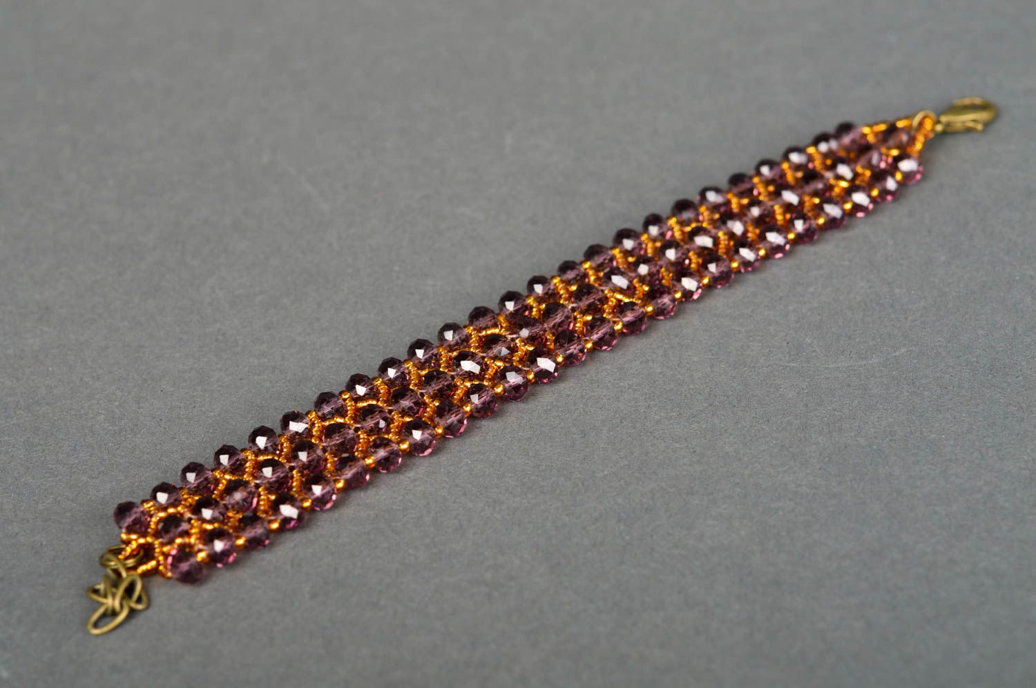 Brown three-layer beaded elegant bracelet for teen girls photo 3
