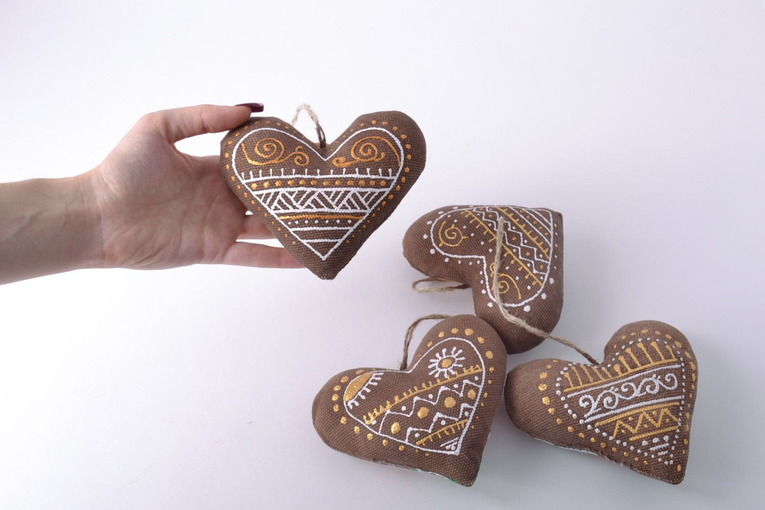 Colgantes decorativos aromatizados con forma de corazones hechos a mano conjunto de 4 artículos foto 5