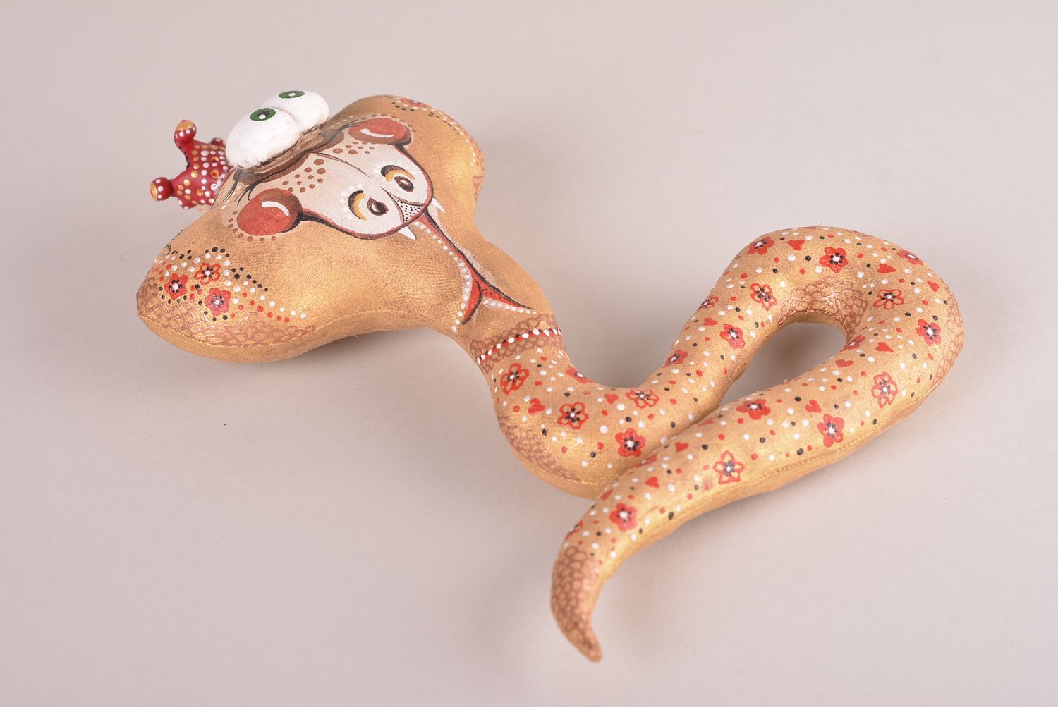 Handmade Schlange Kuscheltier Kinder Spielzeug Stoff Tier Haus Deko bemalt foto 3
