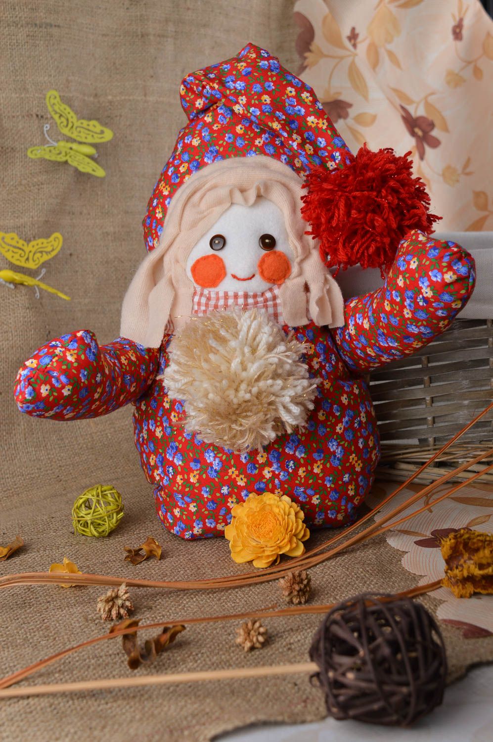 Stoff Puppe handmade Kinder Spielzeug Geschenk für Mädchen Weißer Zwerg foto 1