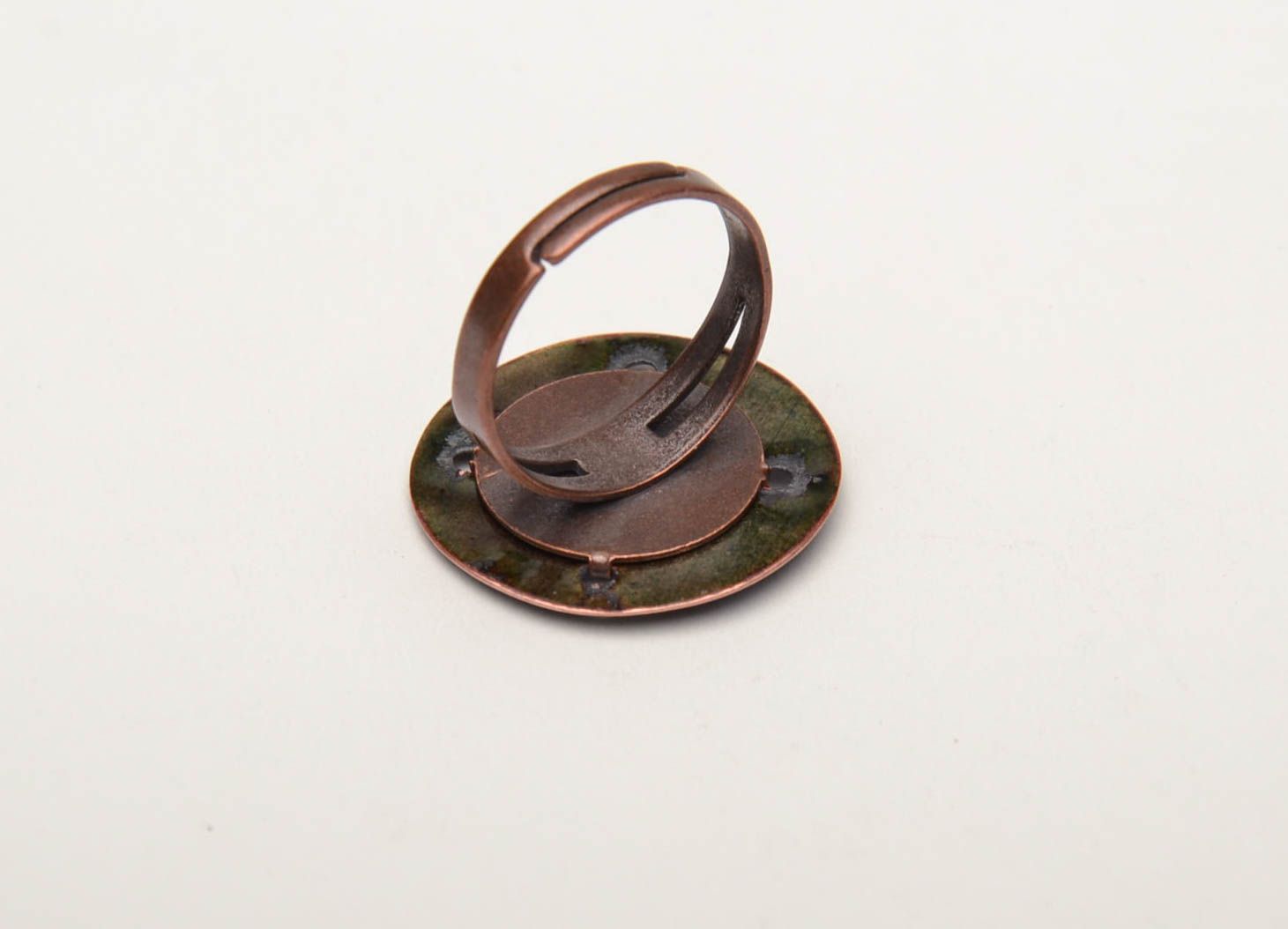 Color enamel round copper seal ring photo 4