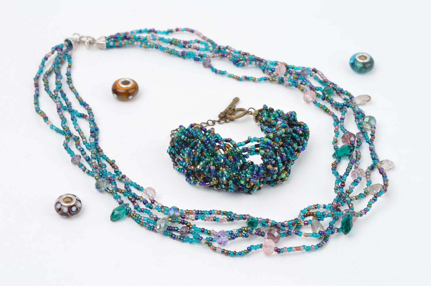 Parure de Bijoux en perles de rocaille faite main design Accessoire mode femme photo 1