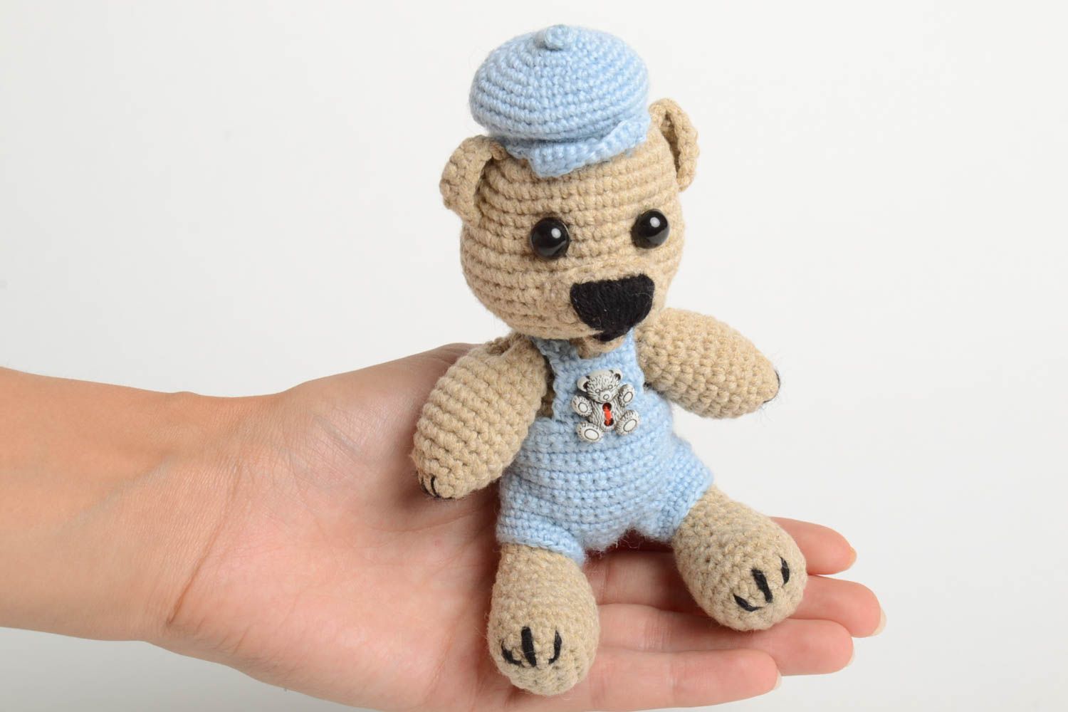 Handmade toy designer toy unusual gift nursery decor bear toy crocheted toy photo 5