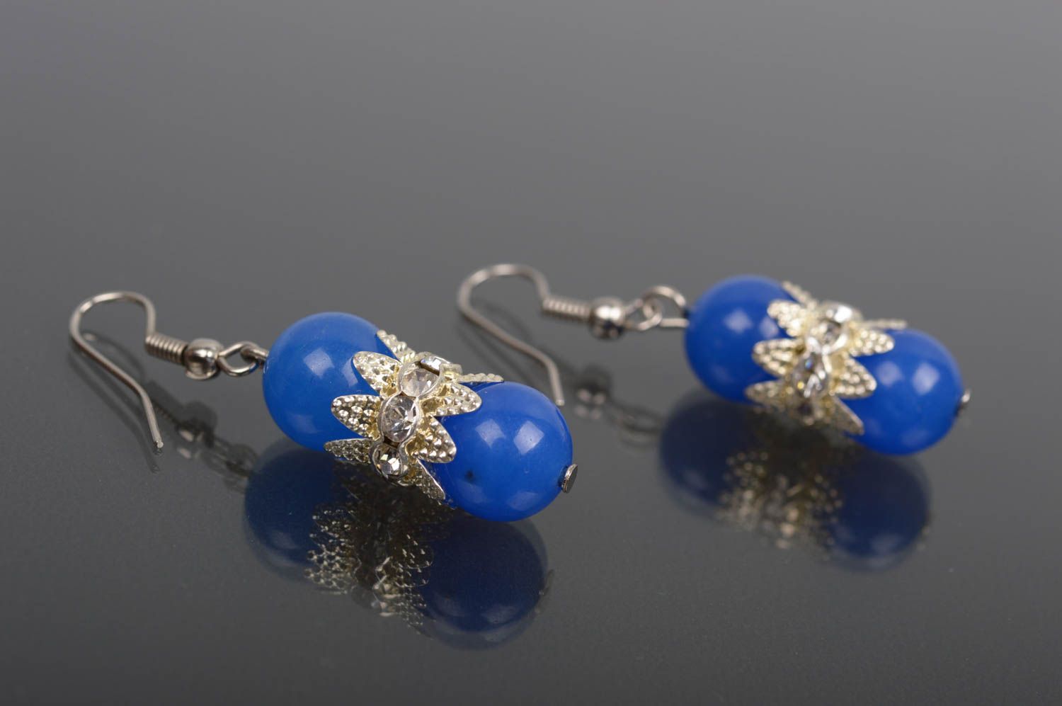 Handgemachte Ohrringe Juwelier Modeschmuck Ohrringe für Frauen in Blau schön foto 2