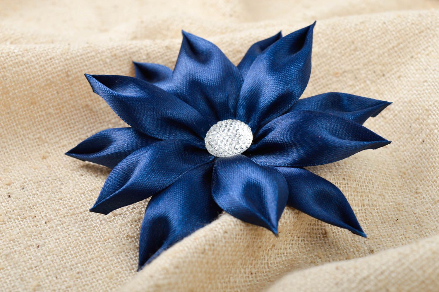 Goma de pelo hecha a mano regalo original accesorio para niñas de color azul foto 1