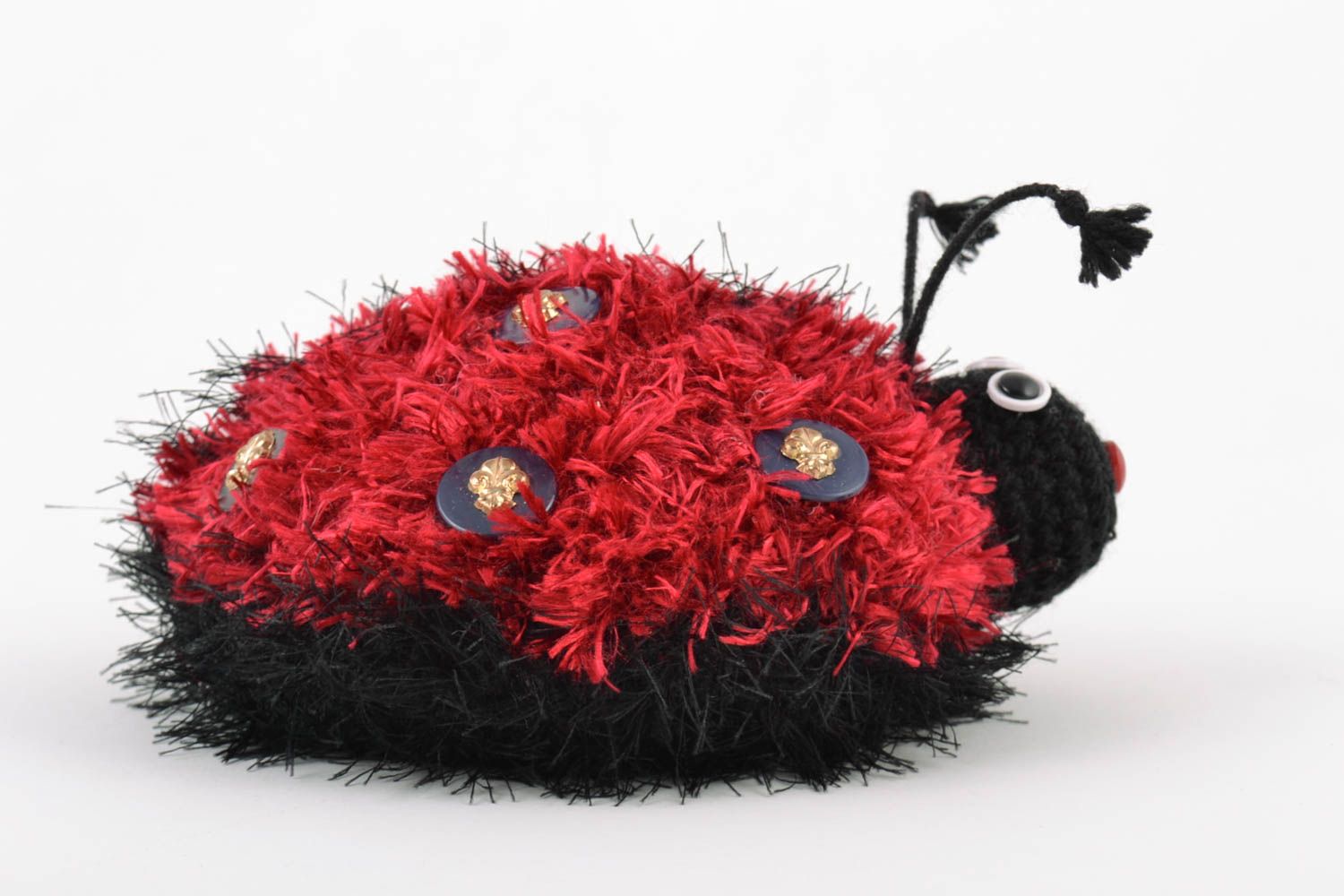 Handmade soft crochet wool toy for children beautiful Ladybug amigurumi photo 4