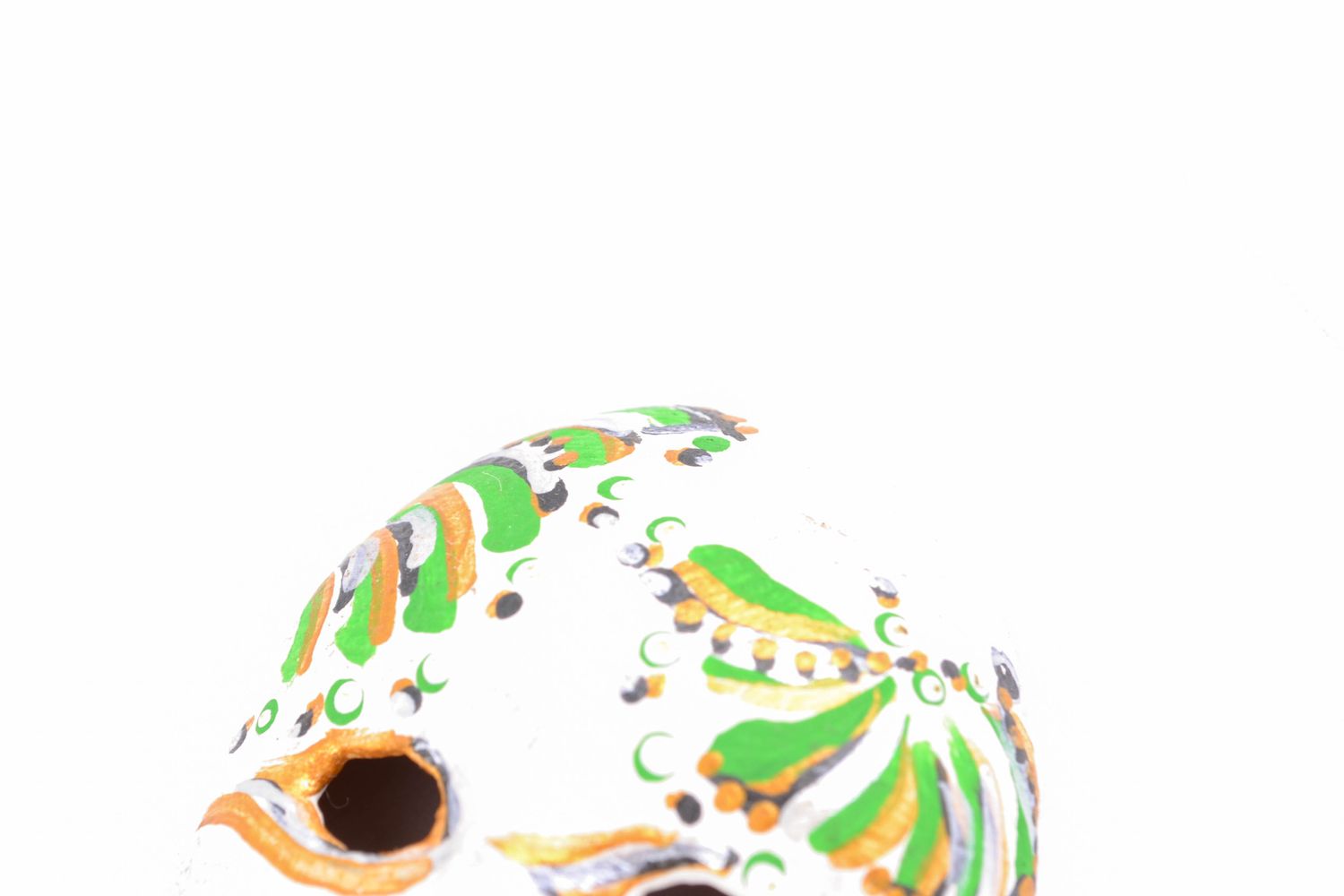 Интерьерная подвеска карнавальная маска глиняная расписная  фото 3