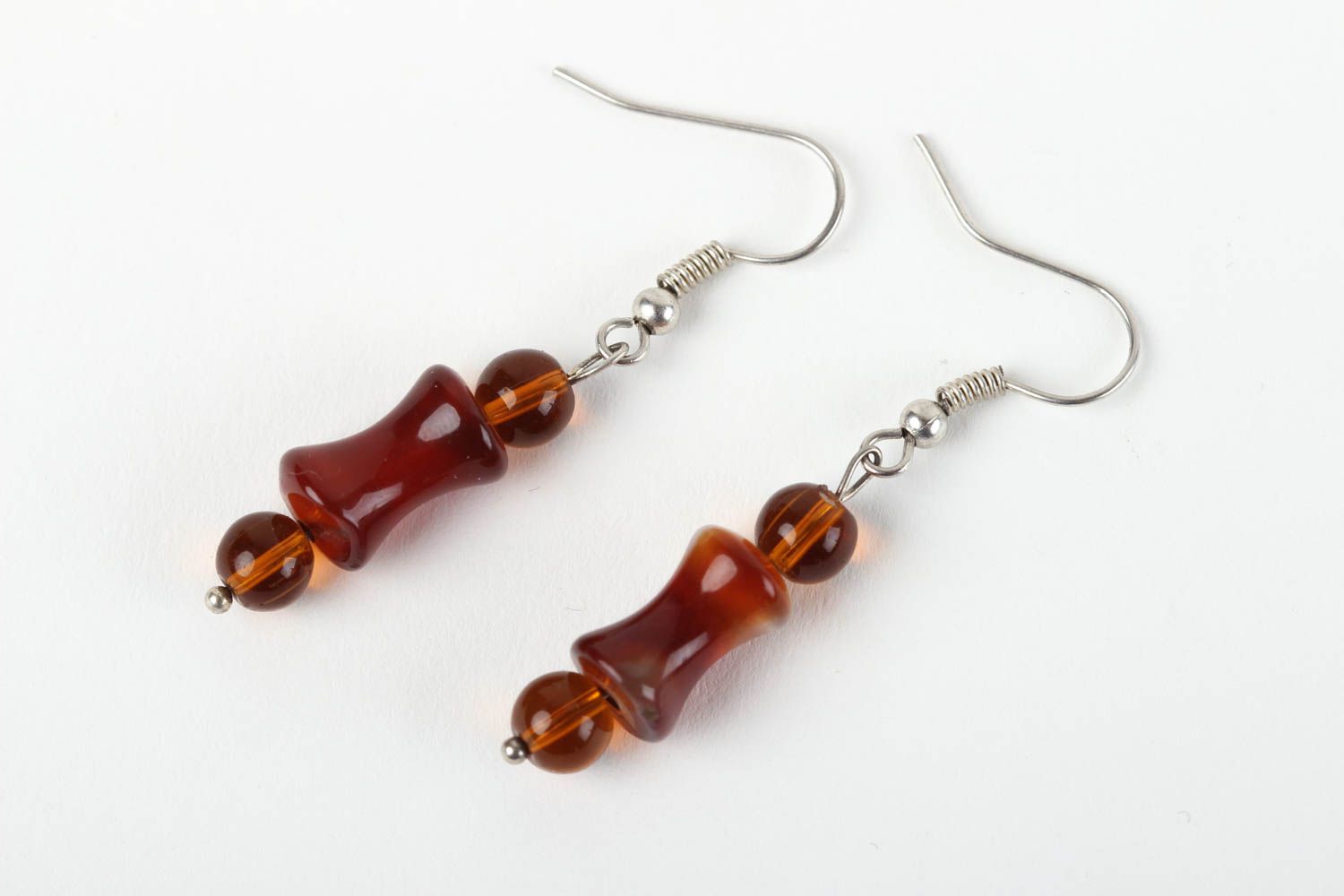 Elegant handmade beaded earrings gemstone amber earrings costume jewelry photo 2