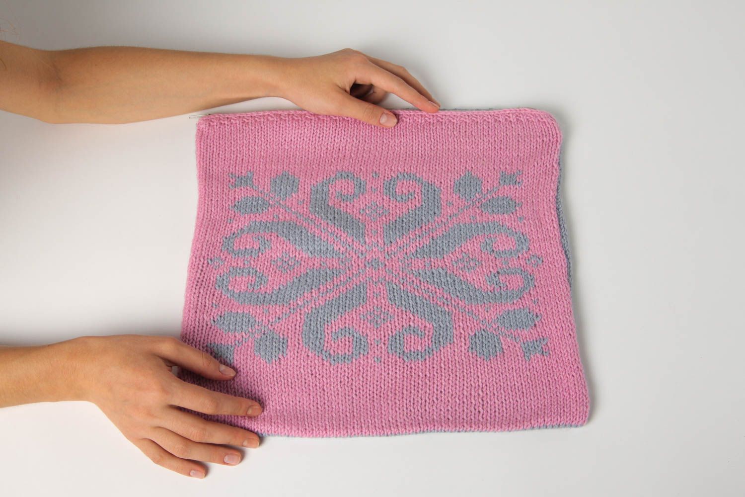 Decorative pillowcase handmade cushion case knitted home decoration unusual gift photo 3